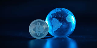 Cryptocurrency depicted within the broader context of global financial markets